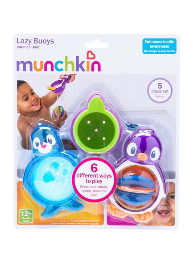 Munchkin - 5-Piece Lazy Buoys Bath Toy Set 9.4x7.9x2.8cm - Image 1