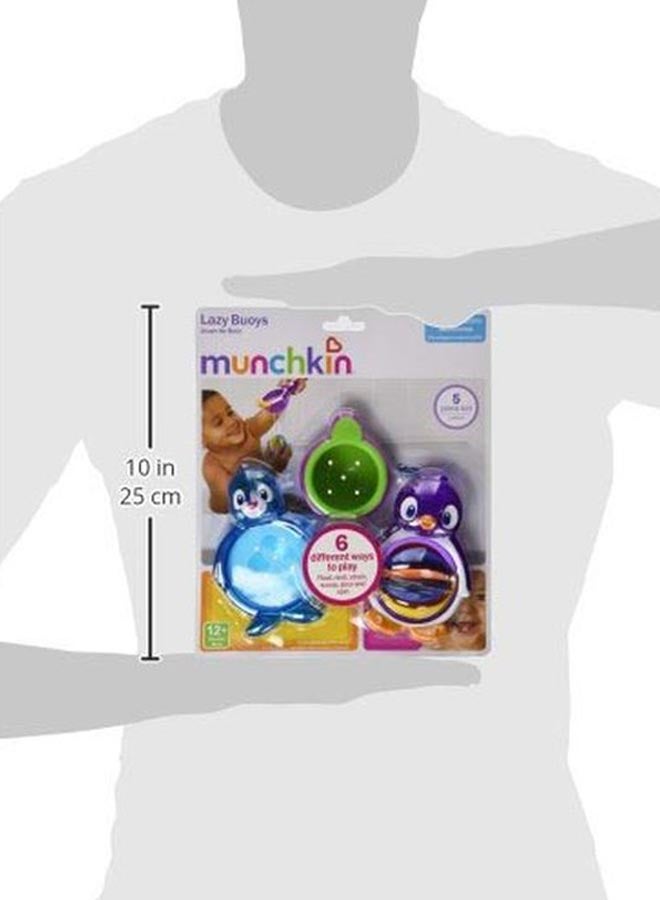 Munchkin - 5-Piece Lazy Buoys Bath Toy Set 9.4x7.9x2.8cm - Image 1