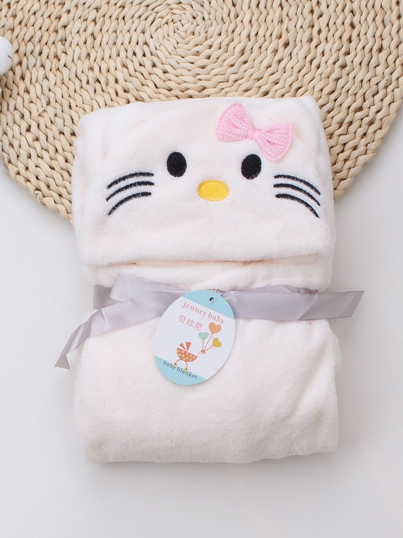 Cartoon Hoodie Soft Skin-Friendly Baby's Swaddling Blanket - Image 1