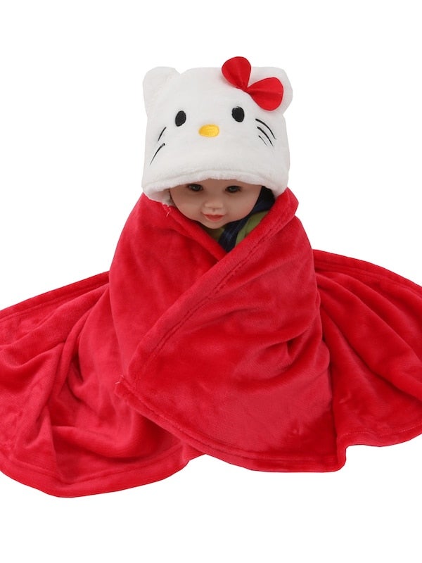 Cartoon Hoodie Soft Skin-Friendly Baby's Swaddling Blanket - Image 3