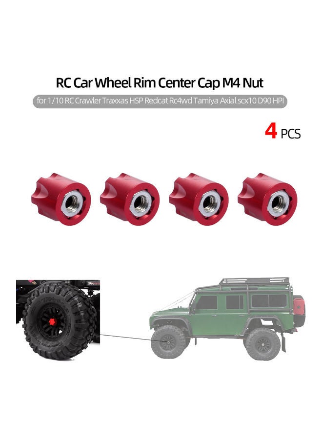 4-Piece RC Car Wheel Rim Center Cap M4 Nut 7 x 1.2 x 5cm  - Image 1