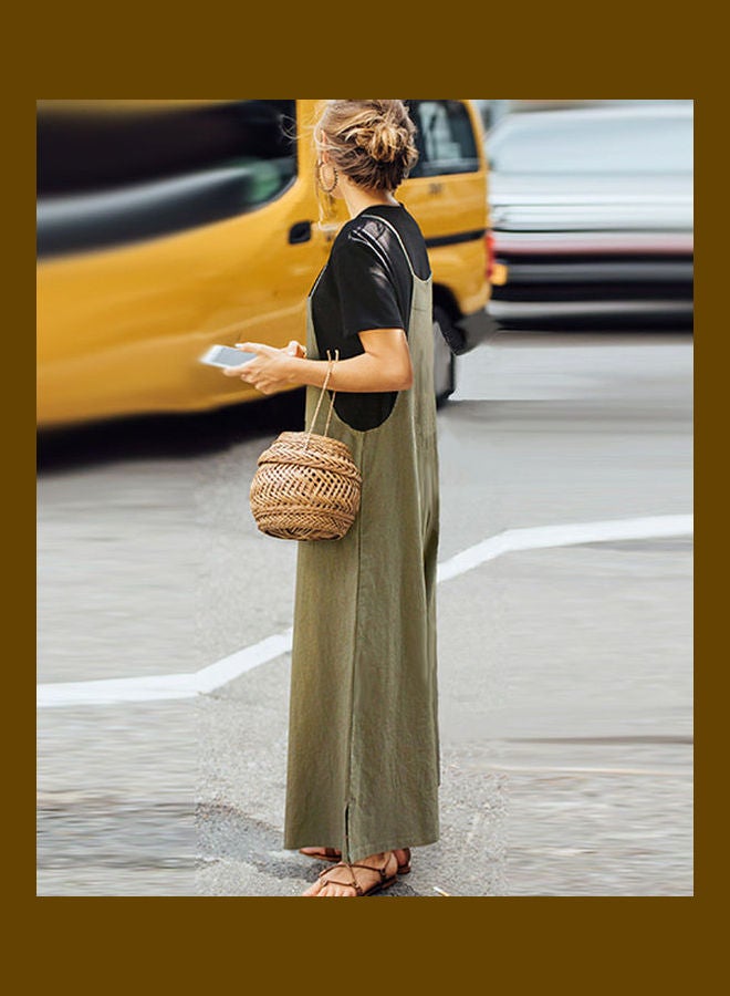 Solid Jumpsuit Green  - Image 2