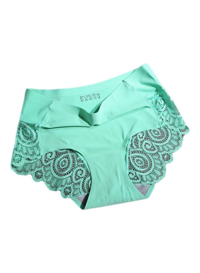 Lace Detail Seamless Panty Green 