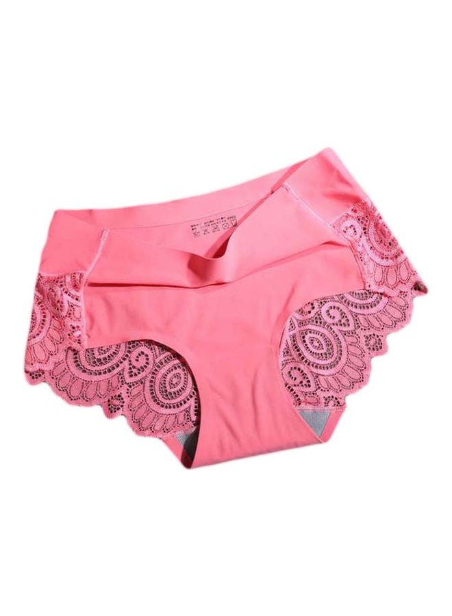 Lace Detail Seamless Panty Pink 