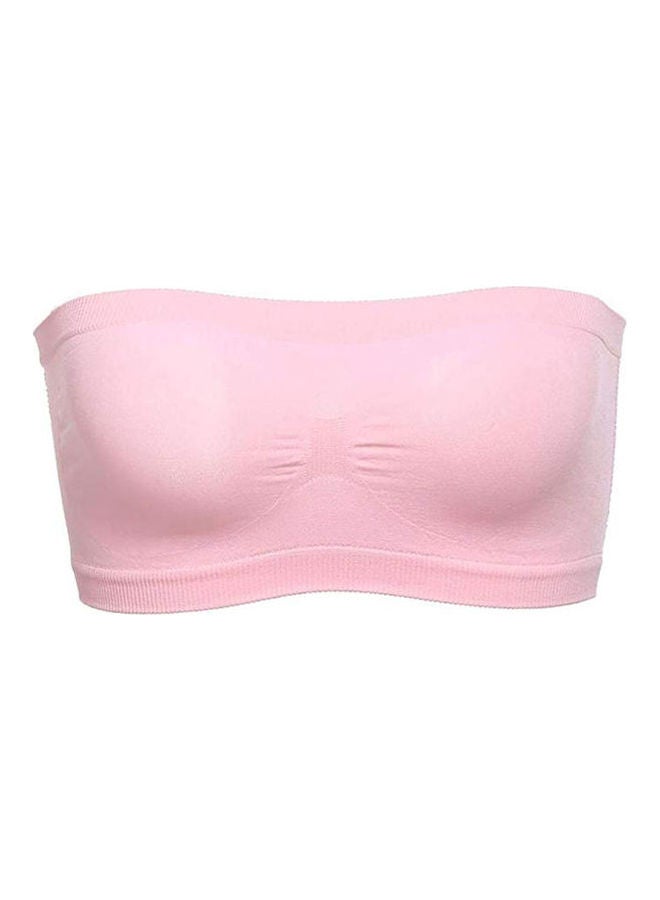 Solid Tube Top Bra Pink 