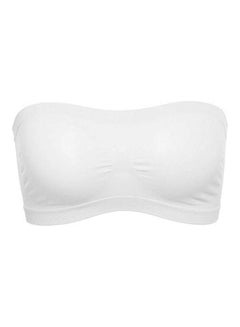 Solid Tube Top Bra White