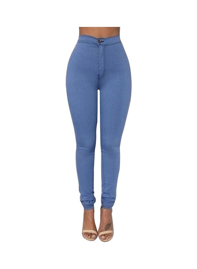 Solid High Rise Jeans Light Blue - Image 1