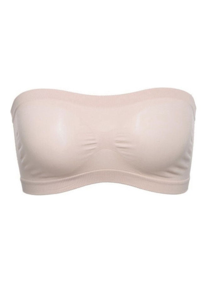 Solid Tube Top Bra Apricot  - Image 1
