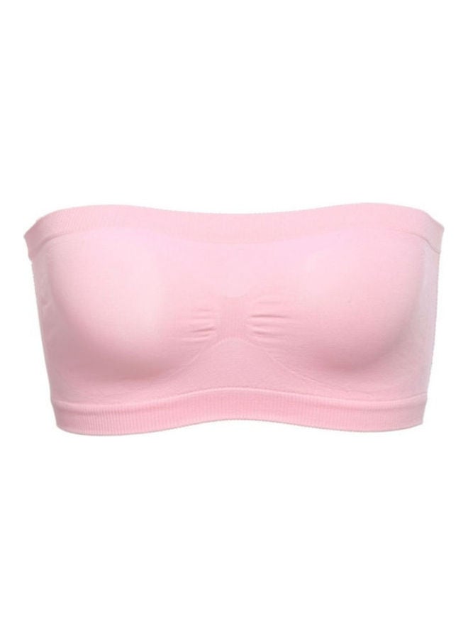 Solid Tube Top Bra Pink 