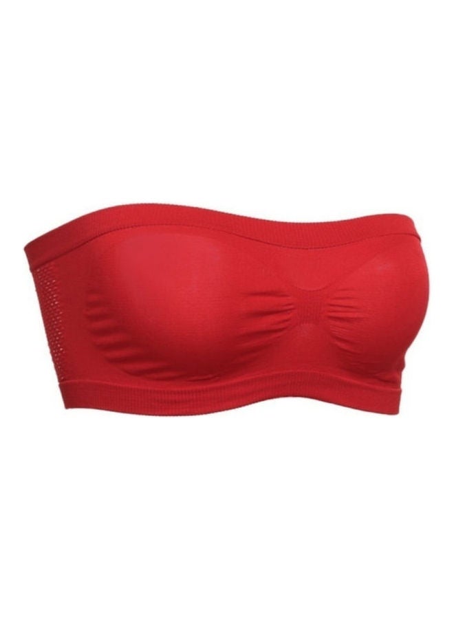 Solid Tube Top Bra Red 