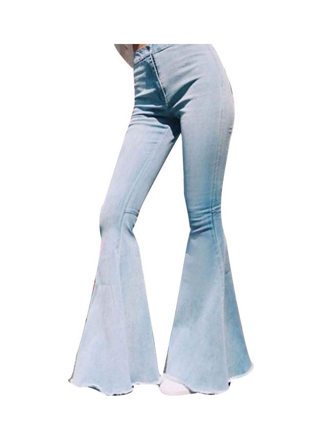 Solid High Rise Jeans Light Blue - Image 1