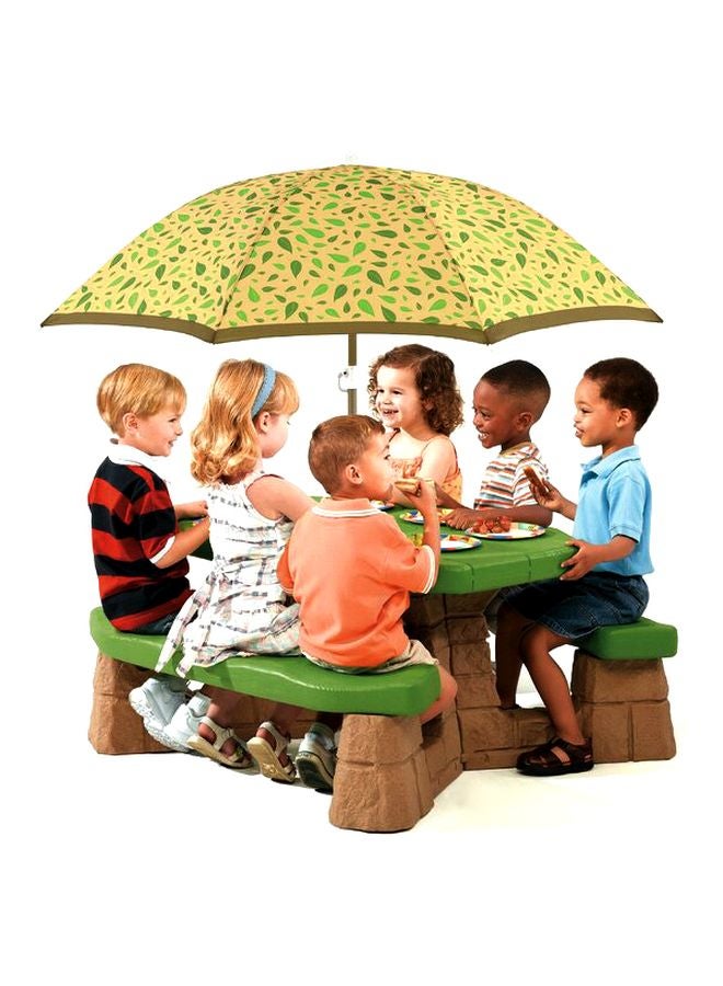Step2 Naturally Playful Picnic Table with Umbrella 113.7 x 65.4 x 29.2cm  - Image 3