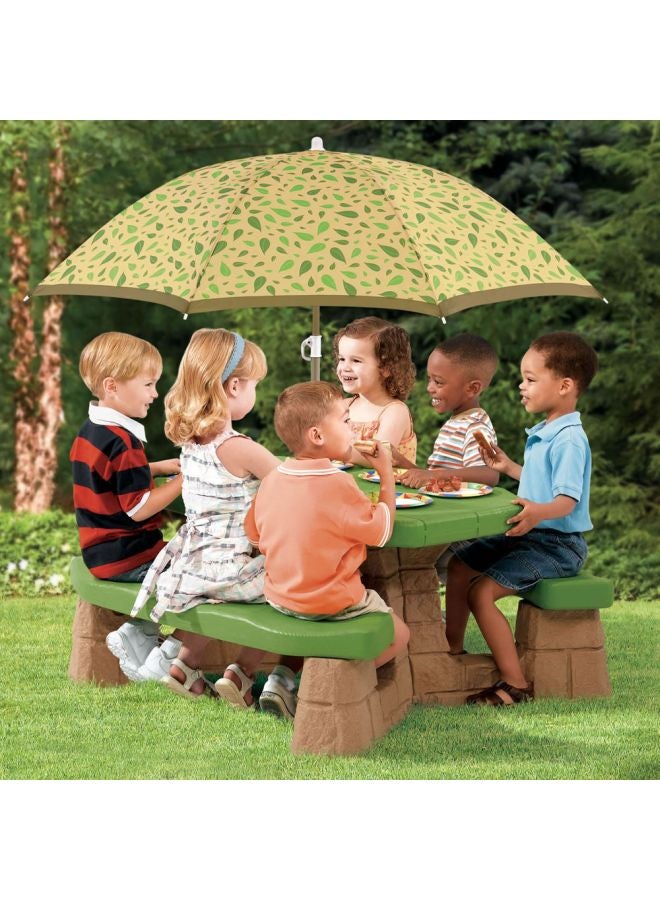 Step2 Naturally Playful Picnic Table with Umbrella 113.7 x 65.4 x 29.2cm  - Image 4