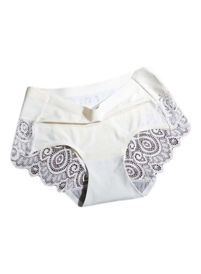 Lace Detail Seamless Panty White