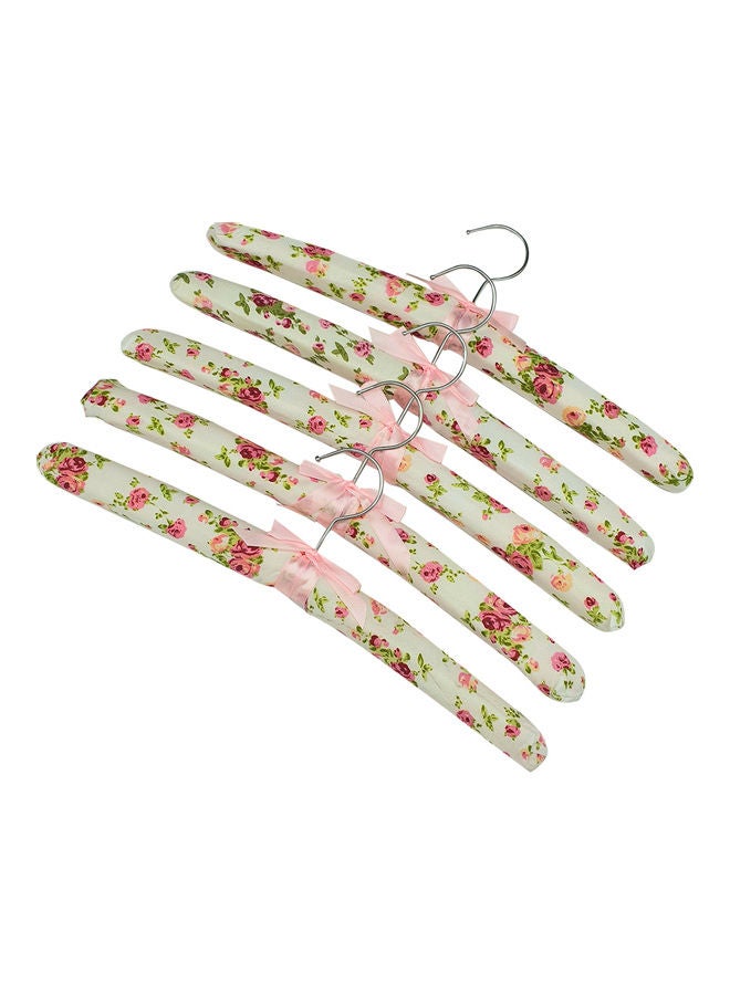 5-Piece Printed Clothes Hanger Set Multicolour