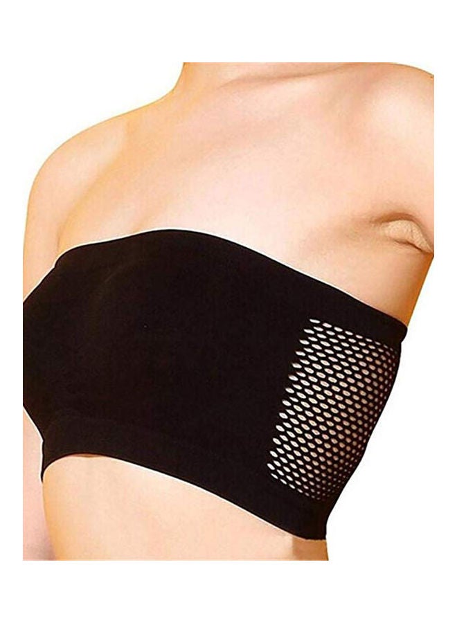 Solid Tube Top Bra Black  - Image 2