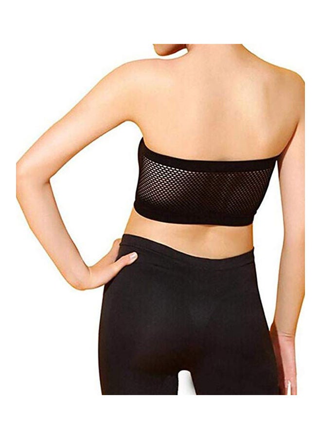 Solid Tube Top Bra Black  - Image 3