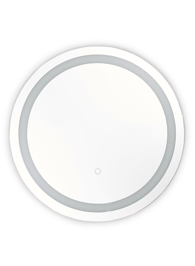 Single Touch Key Circle Shape LED Bathroom Mirror Transparent 600 x 6000 x 30mm