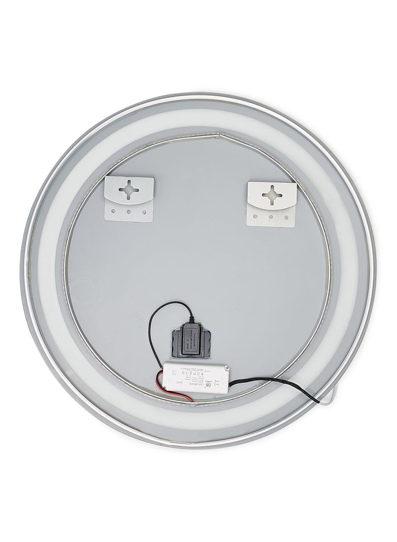 Single Touch Key Circle Shape LED Bathroom Mirror Transparent 600 x 6000 x 30mm