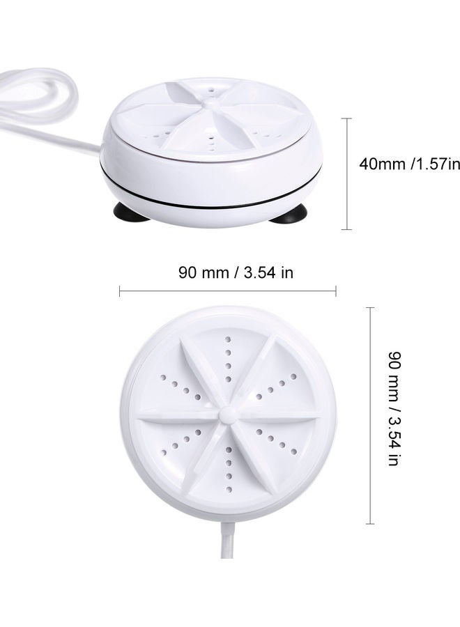 Mini USB Ultrasonic Washing Machine White 16.50 x 6 x 13cm - Image 5