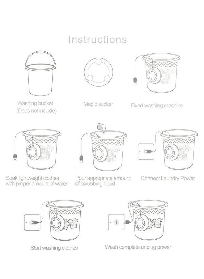 Mini USB Ultrasonic Washing Machine White 16.50 x 6 x 13cm - Image 4