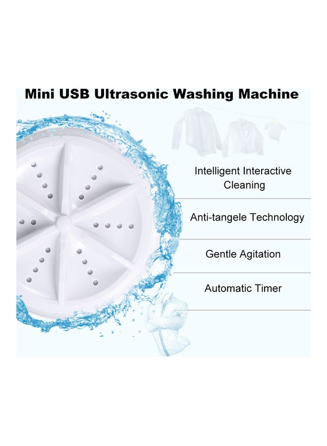 Mini USB Ultrasonic Washing Machine White 16.50 x 6 x 13cm - Image 5