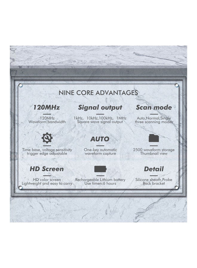 DS0120M 320x240 TFT Colour Screen Digital Oscilloscope Multicolour 19 x 4.50 x 14cm