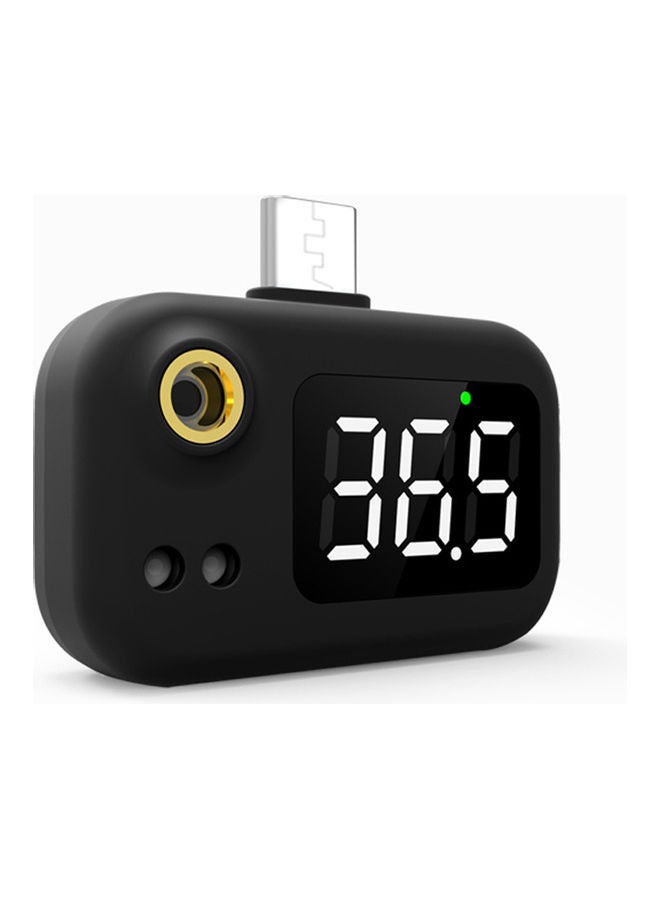 مقياس حرارة ذكي بمنفذ USB مع وصلة Type-C أسود 6 x 3سم  - Image 1