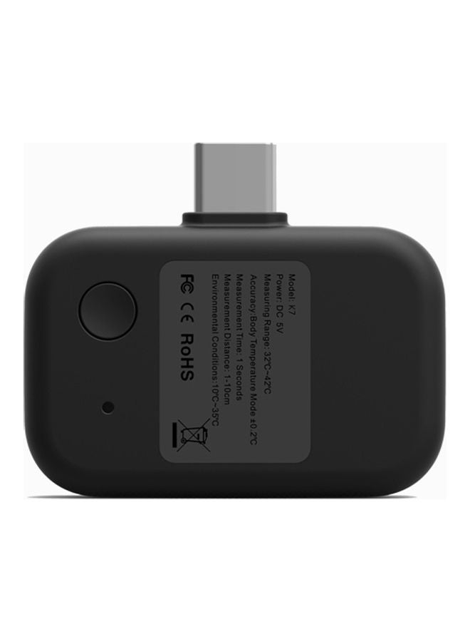 مقياس حرارة ذكي بمنفذ USB مع وصلة Type-C أسود 6 x 3سم  - Image 2