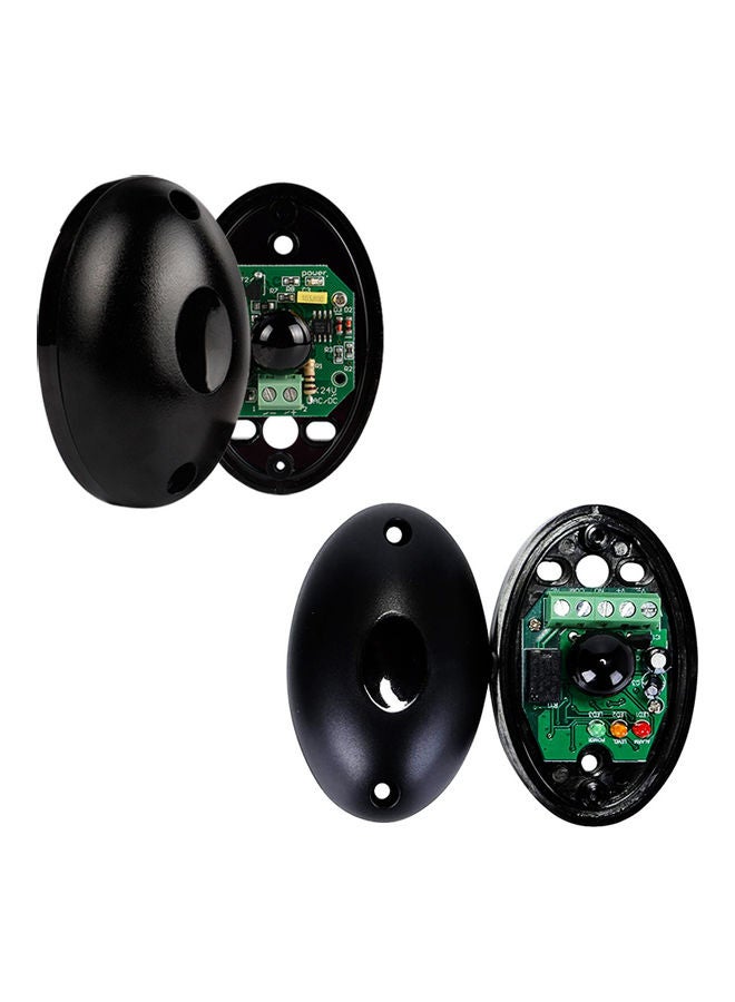2-Piece Infrared Photocell Beam Sensor Set Black 12 x 3.5cm 