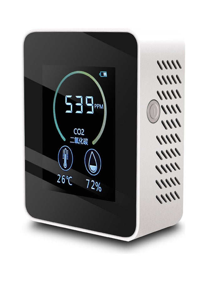 Multi-Functional C02 Temperature Humidity Tester Silver 14.5 x 4.5cm - Image 1