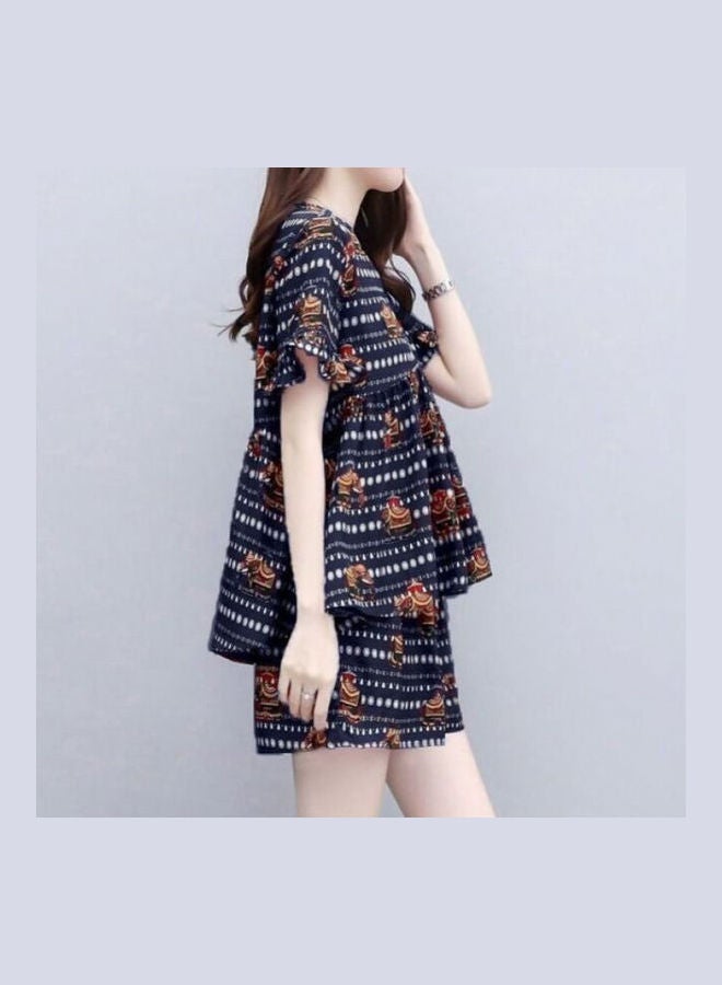 2-Piece Tops And Shorts Baggy Suit Navy - Image 1