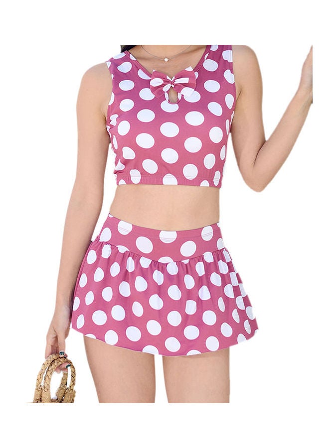 2-Piece Tops And Skirt Set Pink - Image 1