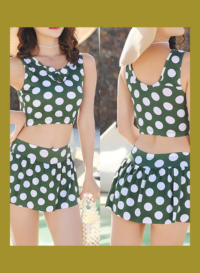 2-Piece Tops And Skirt Suit Green - Image 2