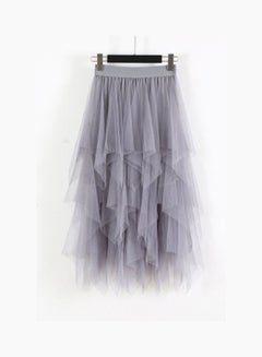 Multi-Layer High Waist Skirt Grey