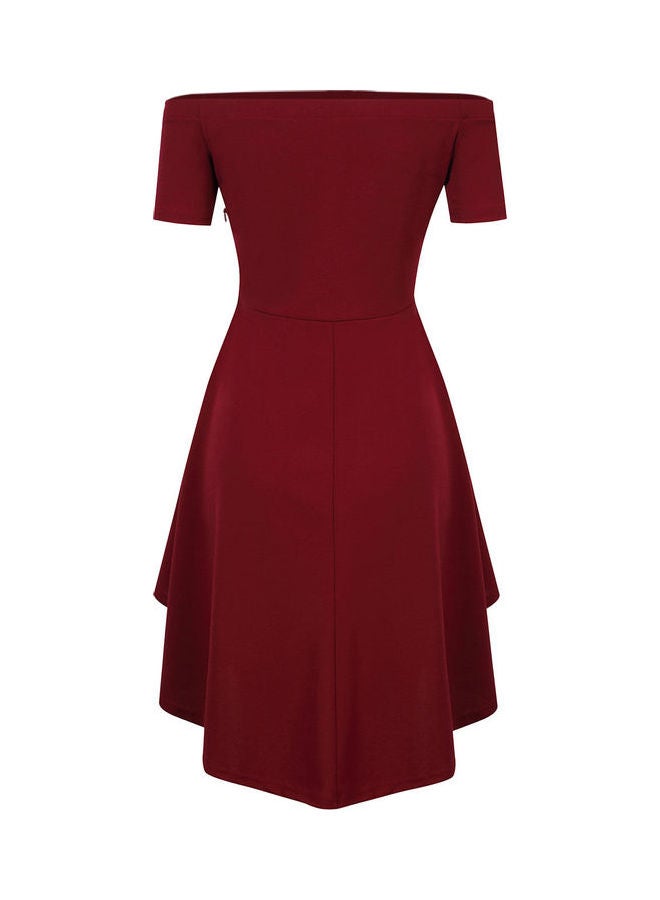 Missky Women's Straight Collar Dress Red - Image 2