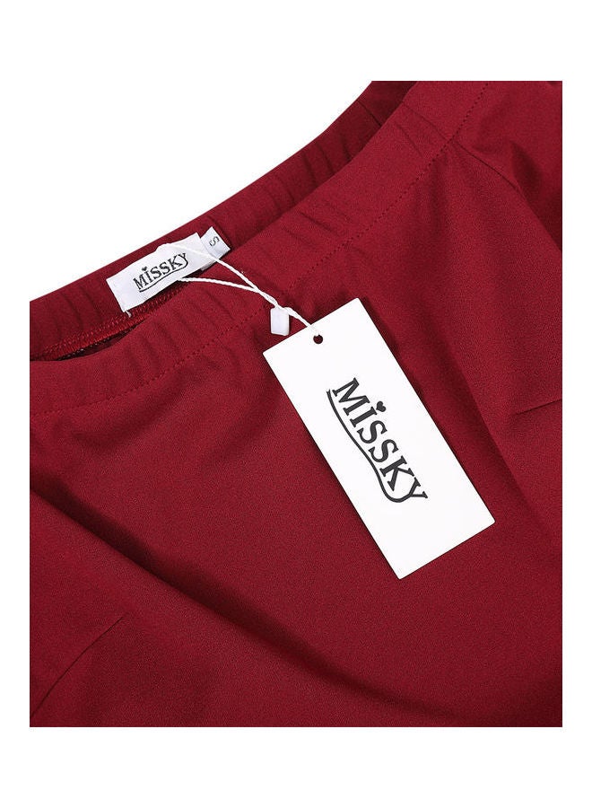 Missky Women's Straight Collar Dress Red - Image 4