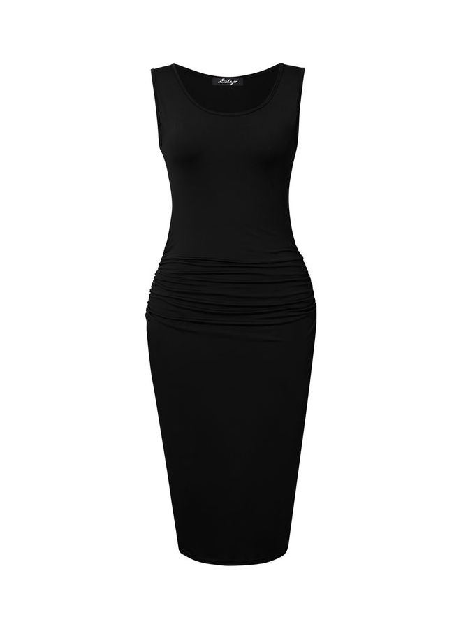 Sheath Midi Bodycon Tank Dress Black - Image 1