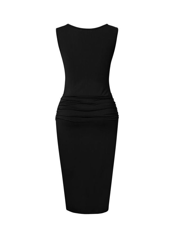 Sheath Midi Bodycon Tank Dress Black - Image 3