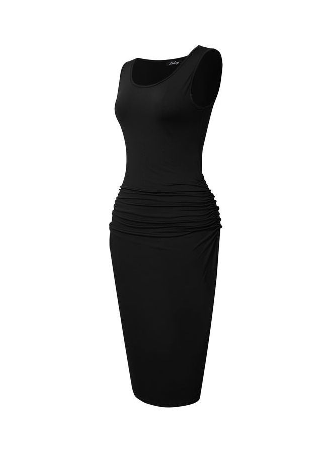 Sheath Midi Bodycon Tank Dress Black - Image 2