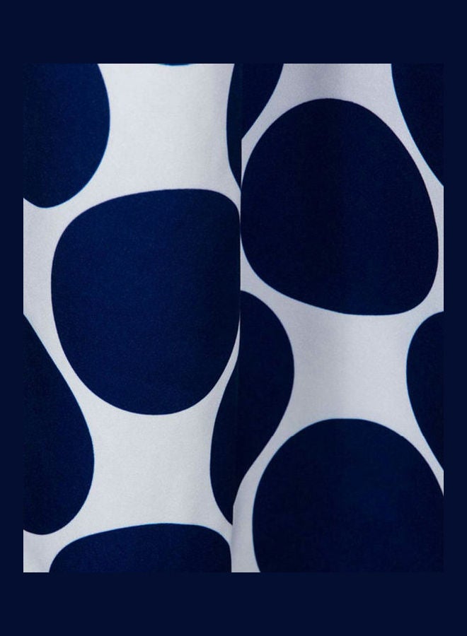 Vintage Polka Dot Swing Zip Maxi Skirt Blue/White  - Image 5
