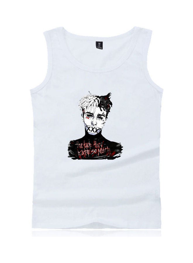 Printed Stylish Vest White/Black