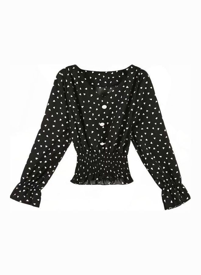 Autumn Retro Fashion Tops Black - Image 1