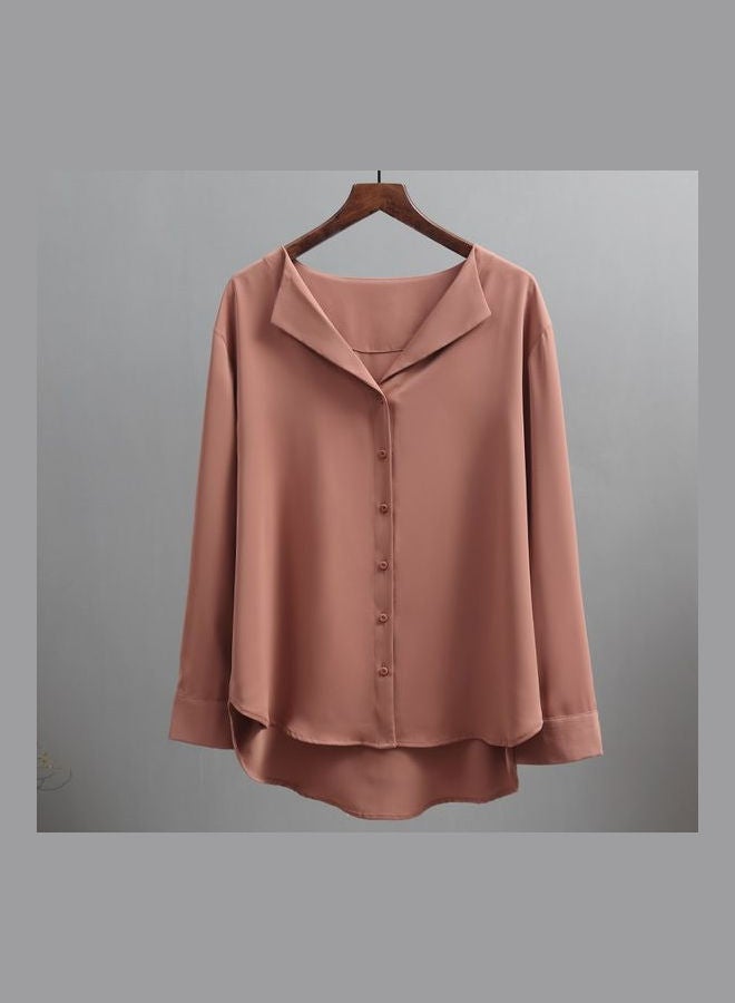 Large Collar Shirt Brick Red - Image 1