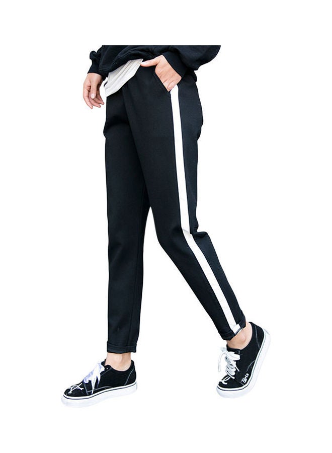 Side Stripes Casual Sports Pants Breathable Ninth Pencil Trousers Multicolour  - Image 1