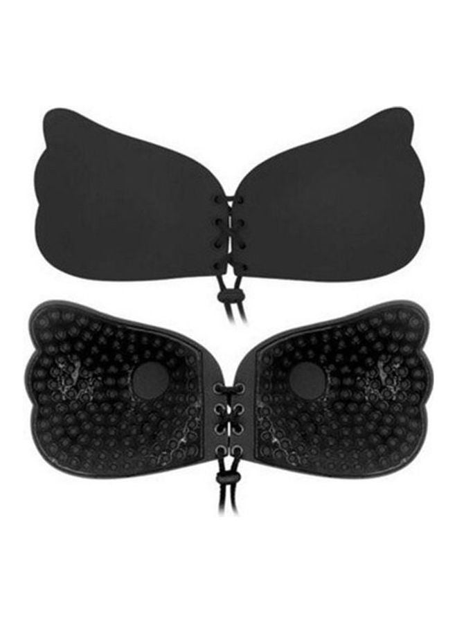 Silicone Adhesive Invisible Front Closure Chest Paste Bra Black  - Image 1