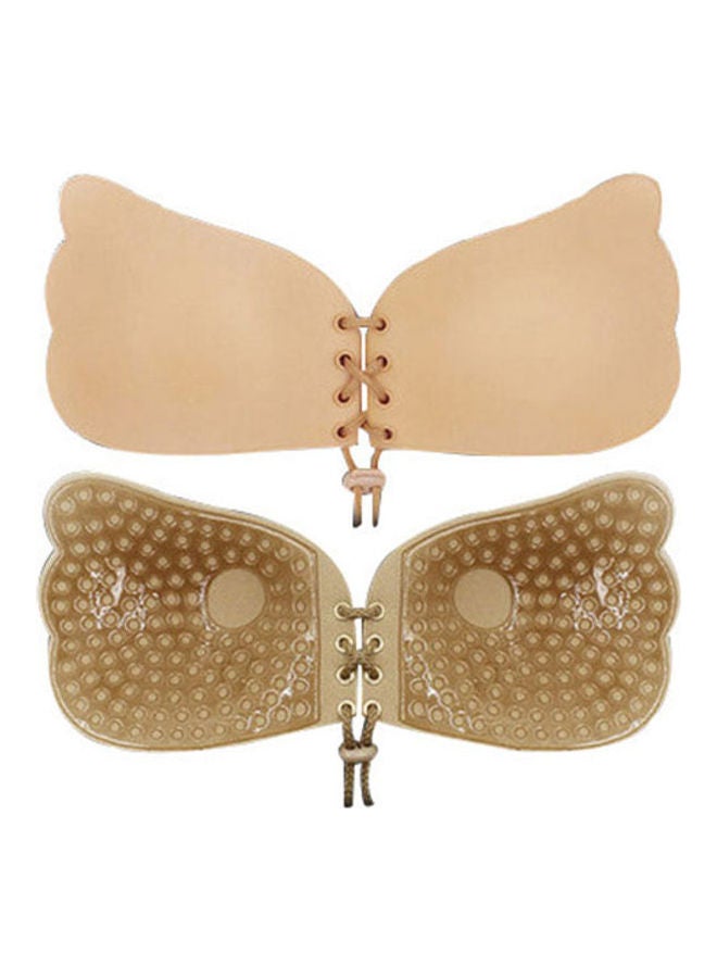 Silicone Adhesive Invisible Front Closure Chest Paste Bra Beige  - Image 1