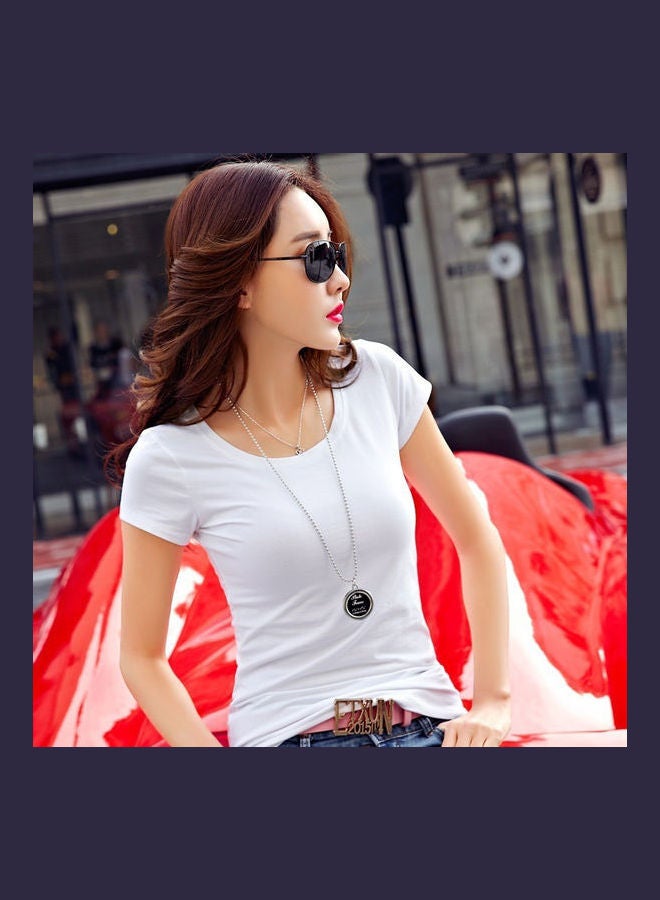 تيشيرت كاجوال بأكمام قصيرة أبيض - Image 4
