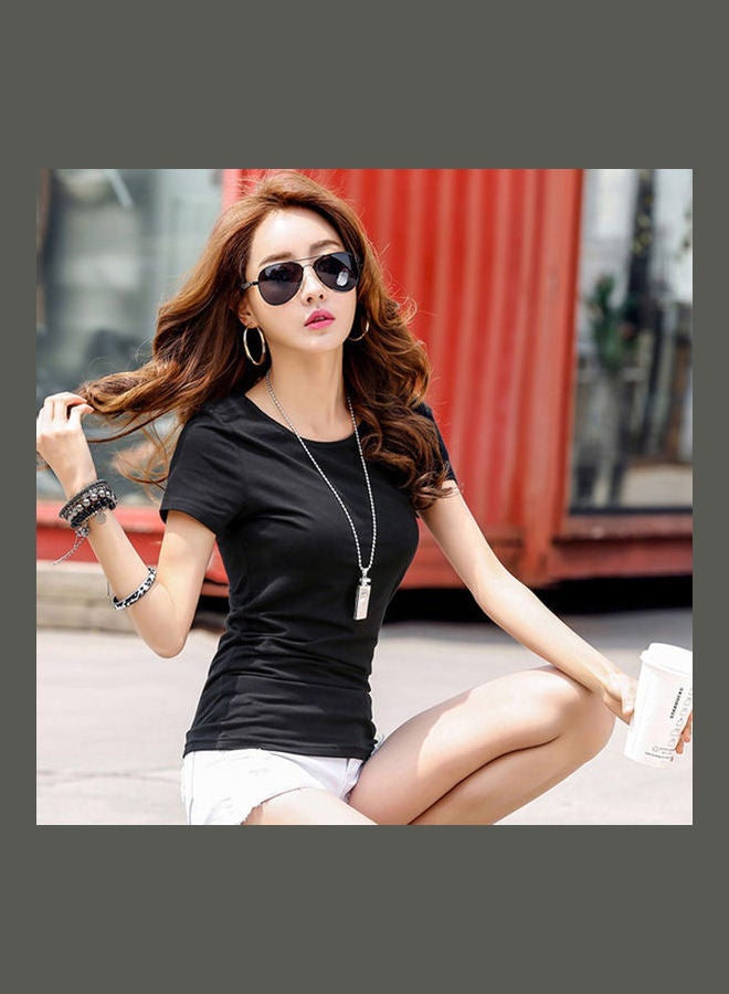 تيشيرت كاجوال بأكمام أسود - Image 1