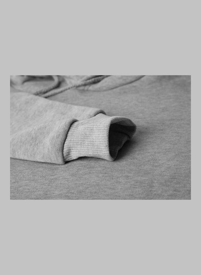 Billie Eilish Ear Exposed Navel Casual Sport Hoody Sweater Grey  - Image 5